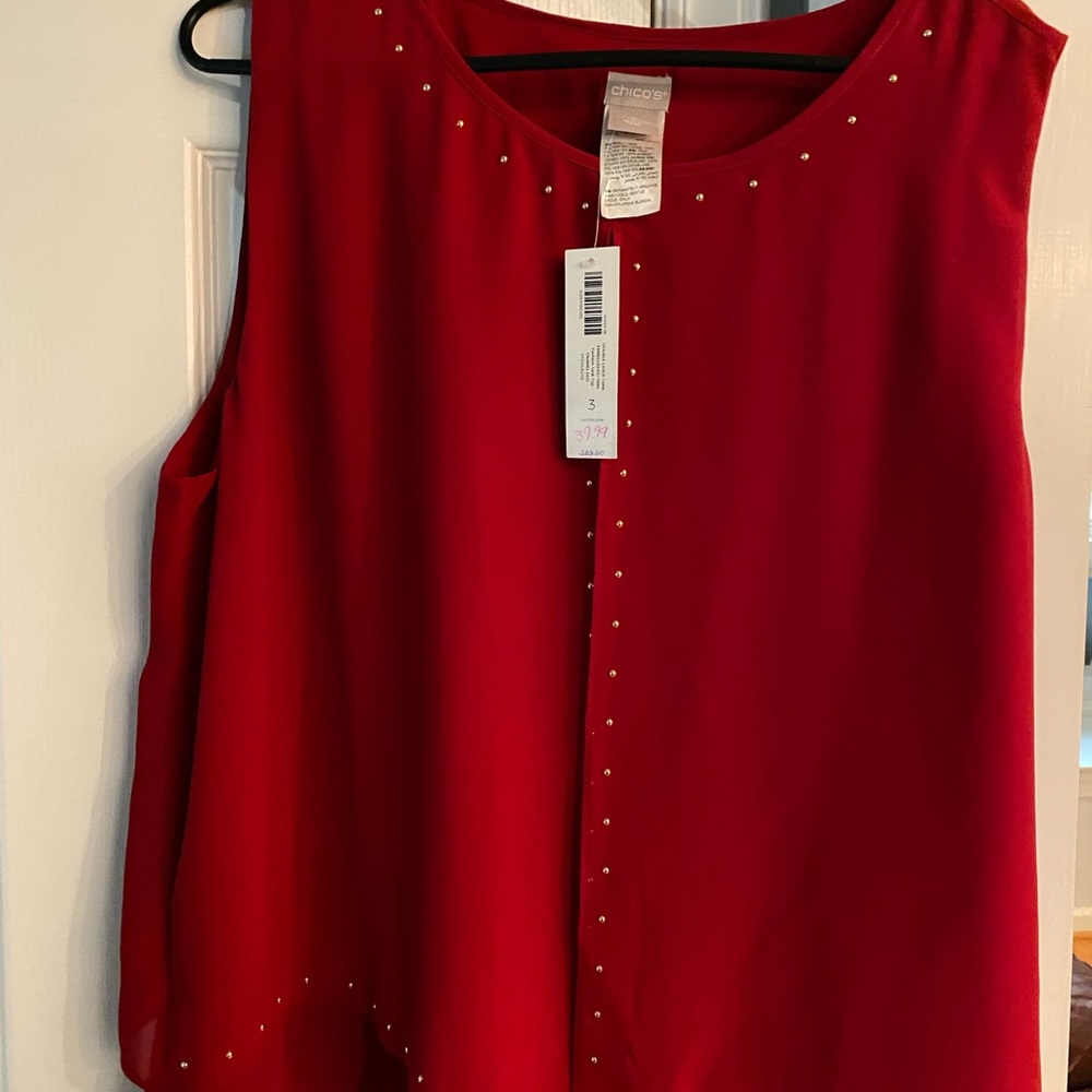 Chicos size 3 red top, NWT